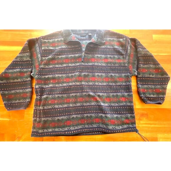 Van Heusen XL/XG Mens Fleece Pullover Sweater Multicolor Striped Zip-Up - Picture 4 of 5